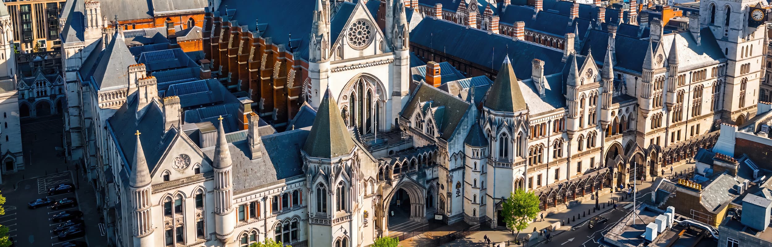 Royal Courts of Justice shot from the air